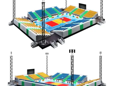 Volleyball Court 3D model purchase