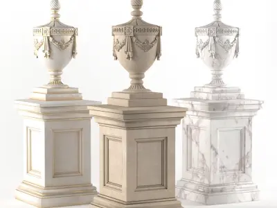 Classic vase for decorating the facade 3D model