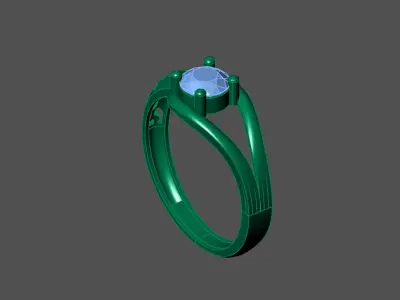 Womens Rings With Stone Ring Ready STL 3DM Models Rings women 3D print model 11