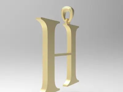 Alphabet Latin H 3D print model