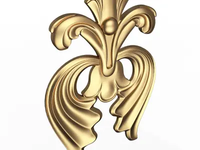 Carved Plaster Molding Decoration 013 Low-poly 3D model