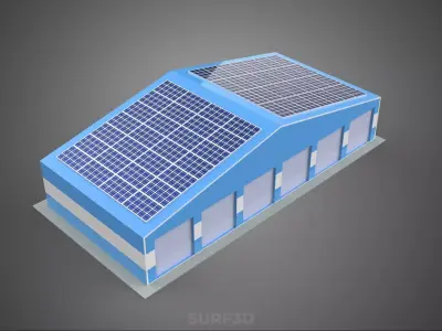 SOLAR PANEL GARAGE WORKSHOP WAREHOUSE DEPOT STOREHOUSE STORAGE 3D model