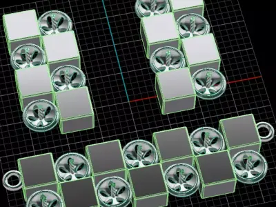 pearl jewelry set earring and pendant 3D print model