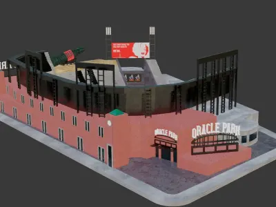 Oracle Park Stadium Low-poly 3D model