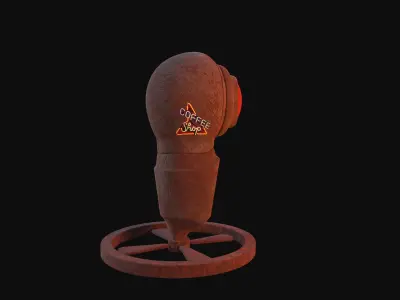 Futuristic Traffic Light Low-poly 3D model
