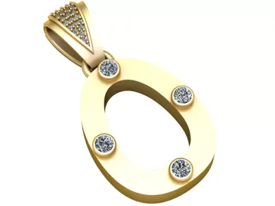 oval pendant gold 3D print model