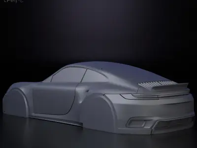  Porsche 911 Turbo S simplified decorative model 3D print model