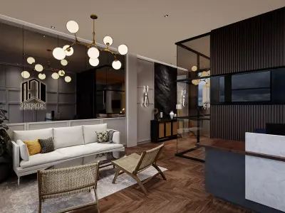 Office 3D  InteriorDesign Low-poly 3D model