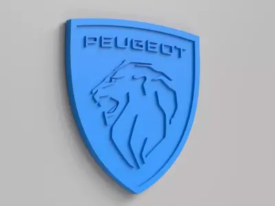 Peugeot logo 02 3D print model