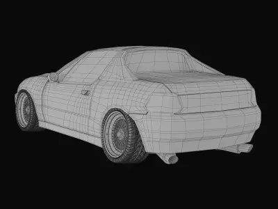 Honda Del Sol Rigged Low-poly 3D model