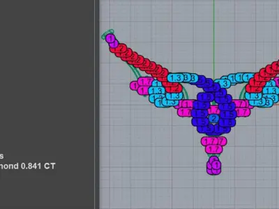 Royal Crown Diamond Necklace 3D print model
