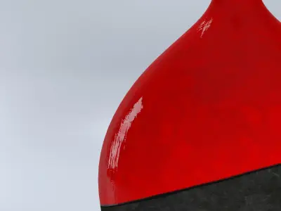 Vase - Concrete and Red Ceramic - 60 cm high 3D model