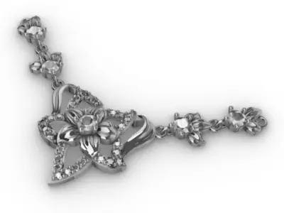 Necklace Flower R-001 3D print model