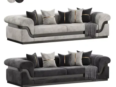 Tudora Art Deco Sofa by Evgor Luxury 3D model