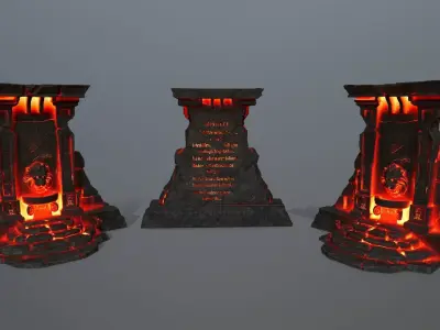 Lion fountain Low-poly 3D model