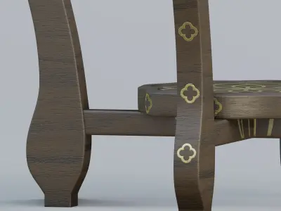 Oriental end table 3D model