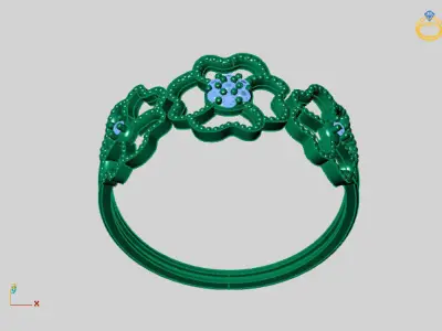Women Ring Diamond Stone STL 3DM Lightweight Printable 3D print model 64