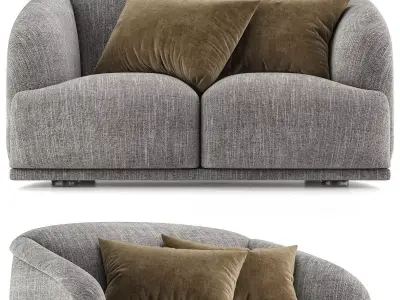 PLANETE large two seat Sofa Low-poly 3D model