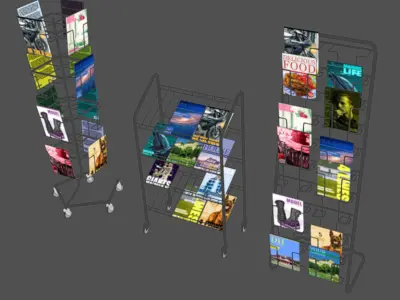 Magazine Racks Low-poly 3D model