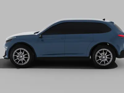 Realistic SUV Electric Car Rigged and Textured Low Poly Low-poly 3D model