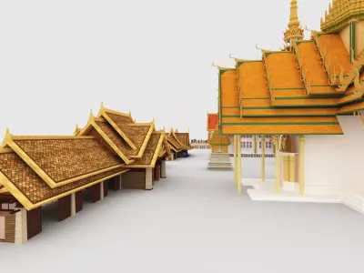 Thailand architecture Low-poly 3D model