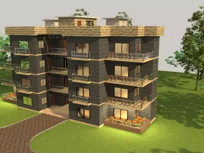 3D APARTMENT BEAUTIFUL BUILDING  3D model