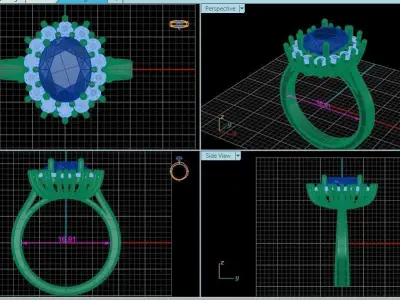 Diana sapphire ring 14 3D print model