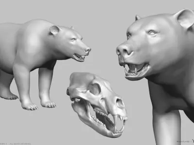 Brown Bear - Highpoly Sculpture 3D model