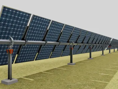 Solar Tracker Systems Type-4 3D model
