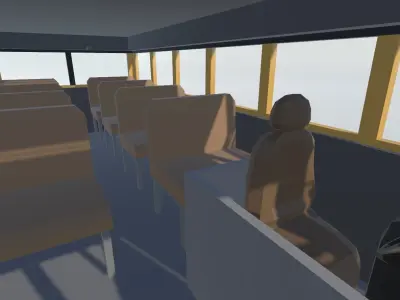 School bus yellow american Low-poly 3D model