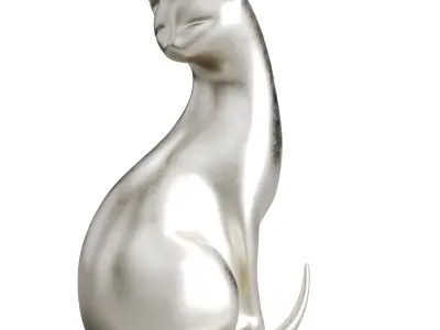 Cat Sculpture Low-poly 3D model