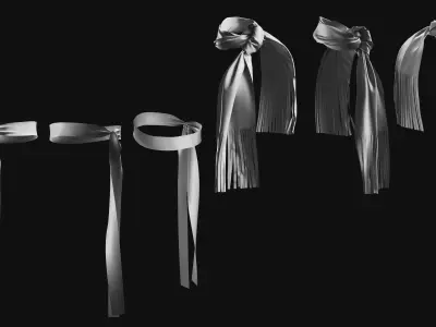 Basemesh Scarf Tie Collection 3D model