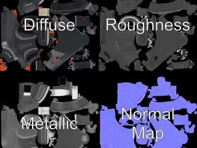 Electric Screwdriver D Model Pack Low-poly 3D model