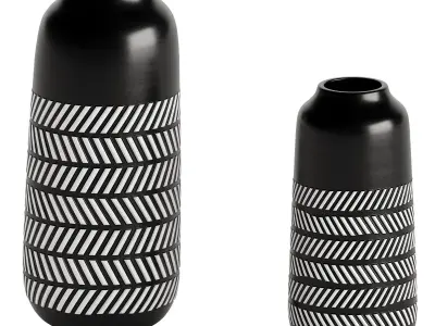 TERESA Black and White Vase Collection 3D model