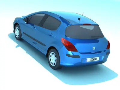 Peugeot 308 Low-poly 3D model