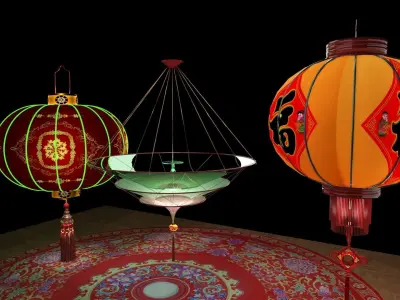 Chinese red lantern  3D model 14