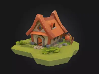 Cottage Haven  Cozy Fantasy Cottage 3D Model 3D model