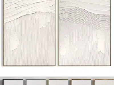 Plaster Two Photo Frame 263 Low-poly 3D model