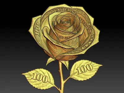 17 Rose 100usd CNC Relief Model 3D print model