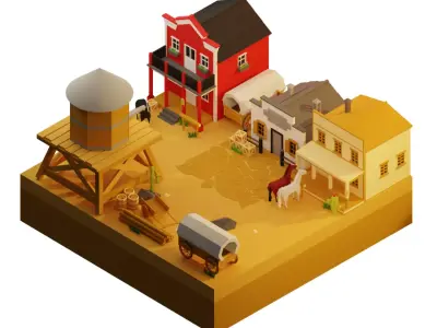 Agricultural town Free 3D model