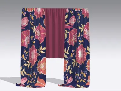 Curtain Low-poly 3D model