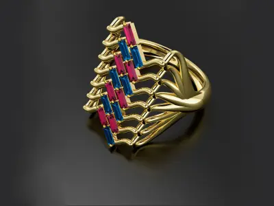 cluster ring 3D print model