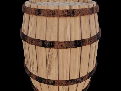 Barrel wooden Free low-poly 3D model shop