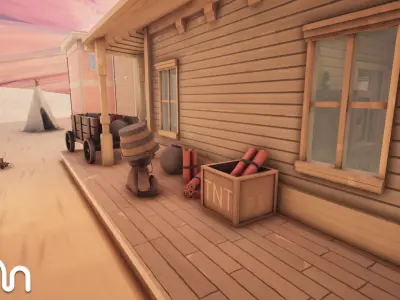 Stylized Old Western Low-poly 3D model