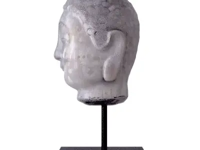 Antique Stone Buddha Head 3D model