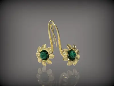 EARRINGS WITH PEARL N - 237 3D print model