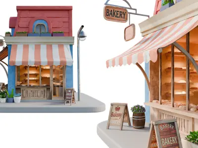 Bakery House Model 3D model