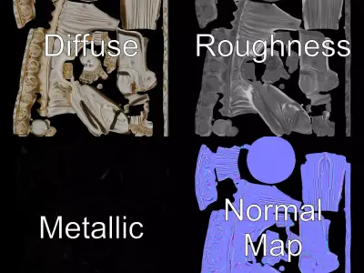 Regal Ivory Statue model pack Low-poly 3D model