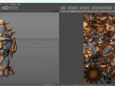 Stylized Totem - AI Low-poly 3D model purchase