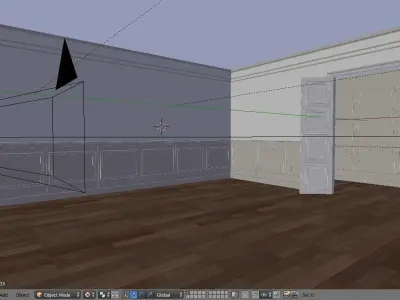 Interior Classic Room - Retro Scene - Vintage Boiserie Low-poly 3D model